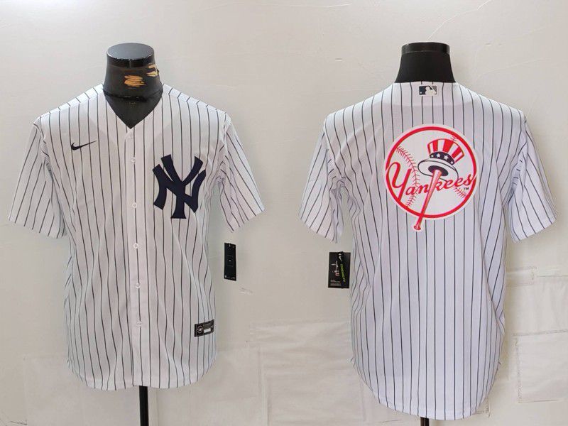 Men New York Yankees Blank White Stripe Game 2024 Nike MLB Jersey style 12->new york yankees->MLB Jersey
